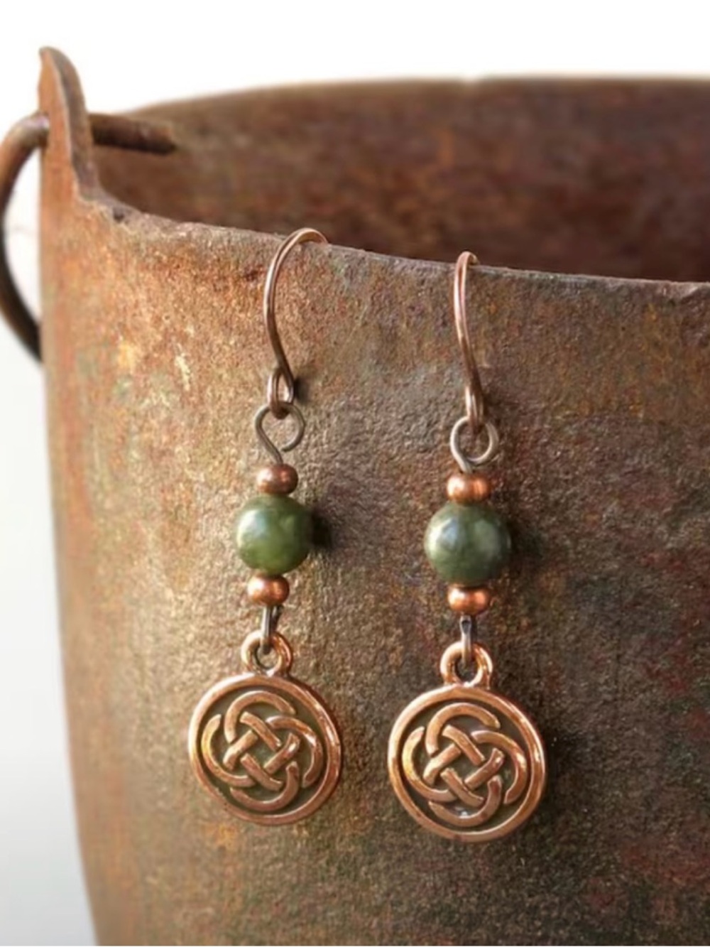 Copper Celtic Knot Drop Earrings ✨ New